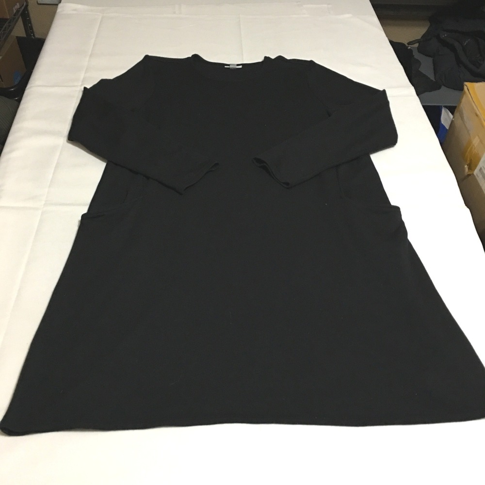 Pure Jill Dress Women XL Black Long Sleeve Pockets Knit Tunic